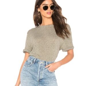 Free People We the Free Cassidy Tee Army Green Casual Cotton Tshirt Small Boxy